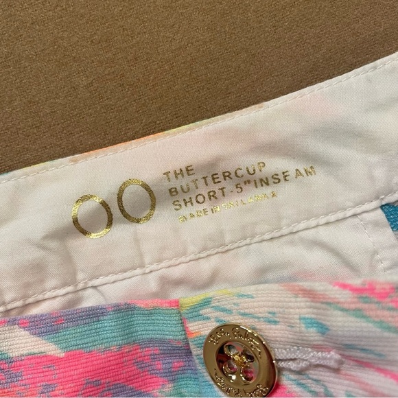 Lily Pulitzer Buttercup Watercolor Scalloped Hem Shorts Size 00 - Picture 8 of 11